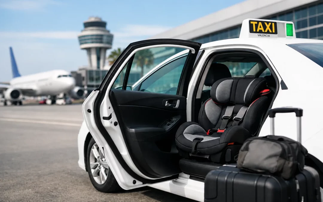 Taxi aeropuerto Valencia con silla infantil