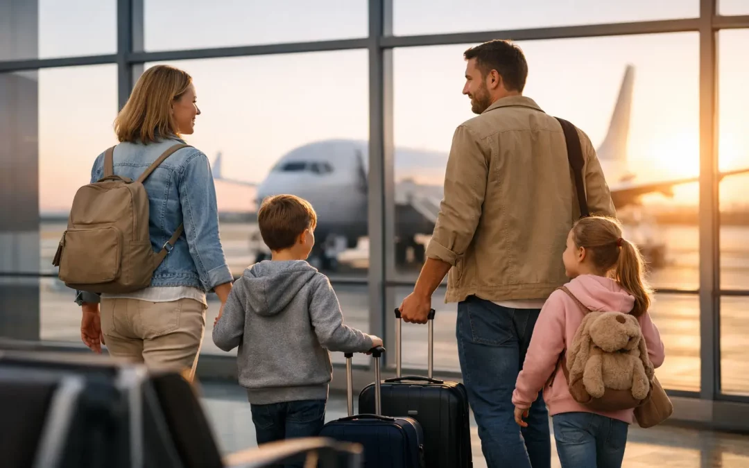 Family with an early flight: a leisurely trip