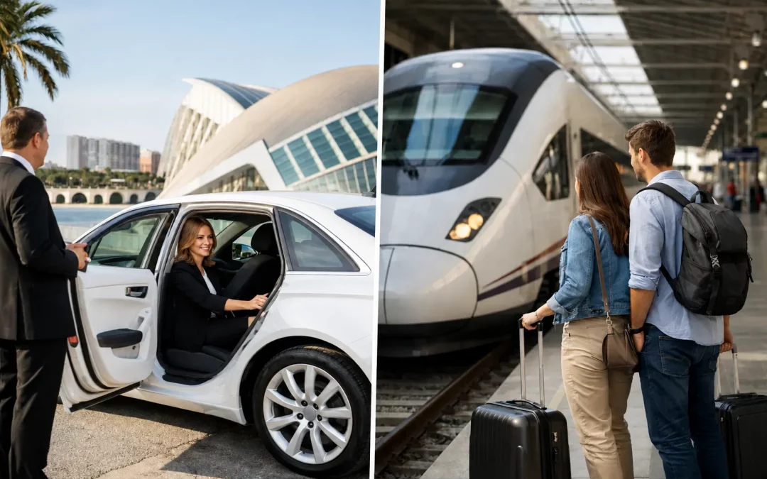 Traslado privado o tren desde Valencia: qué elegir