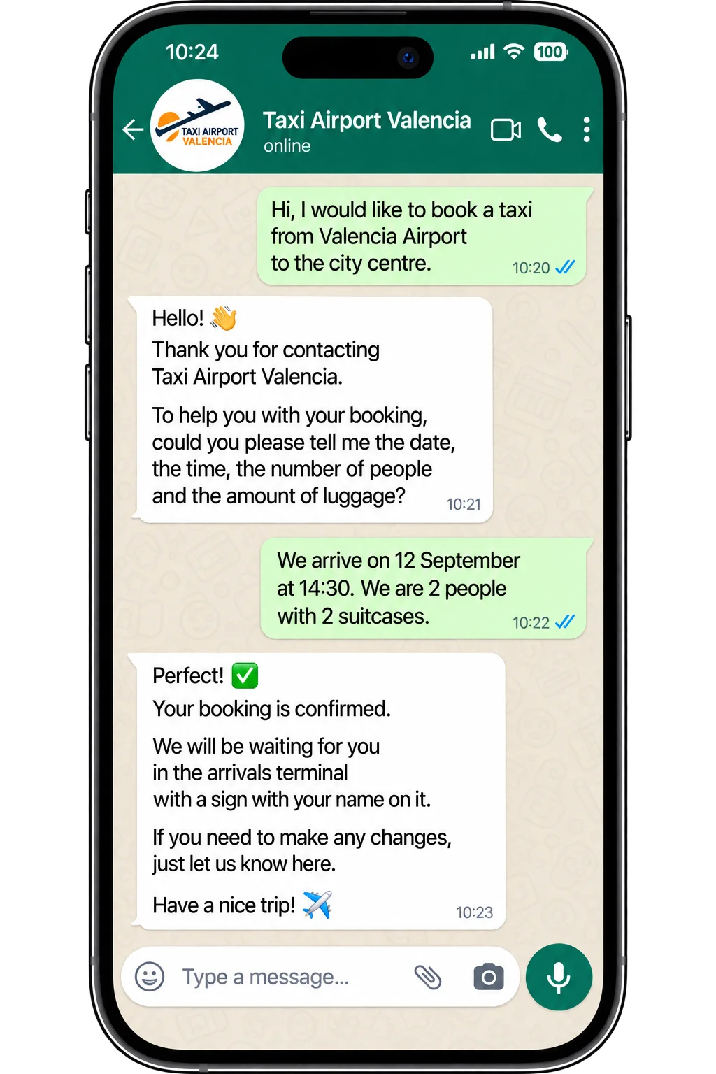 Book a taxi via Whatsapp Book a taxi via Whatsapp